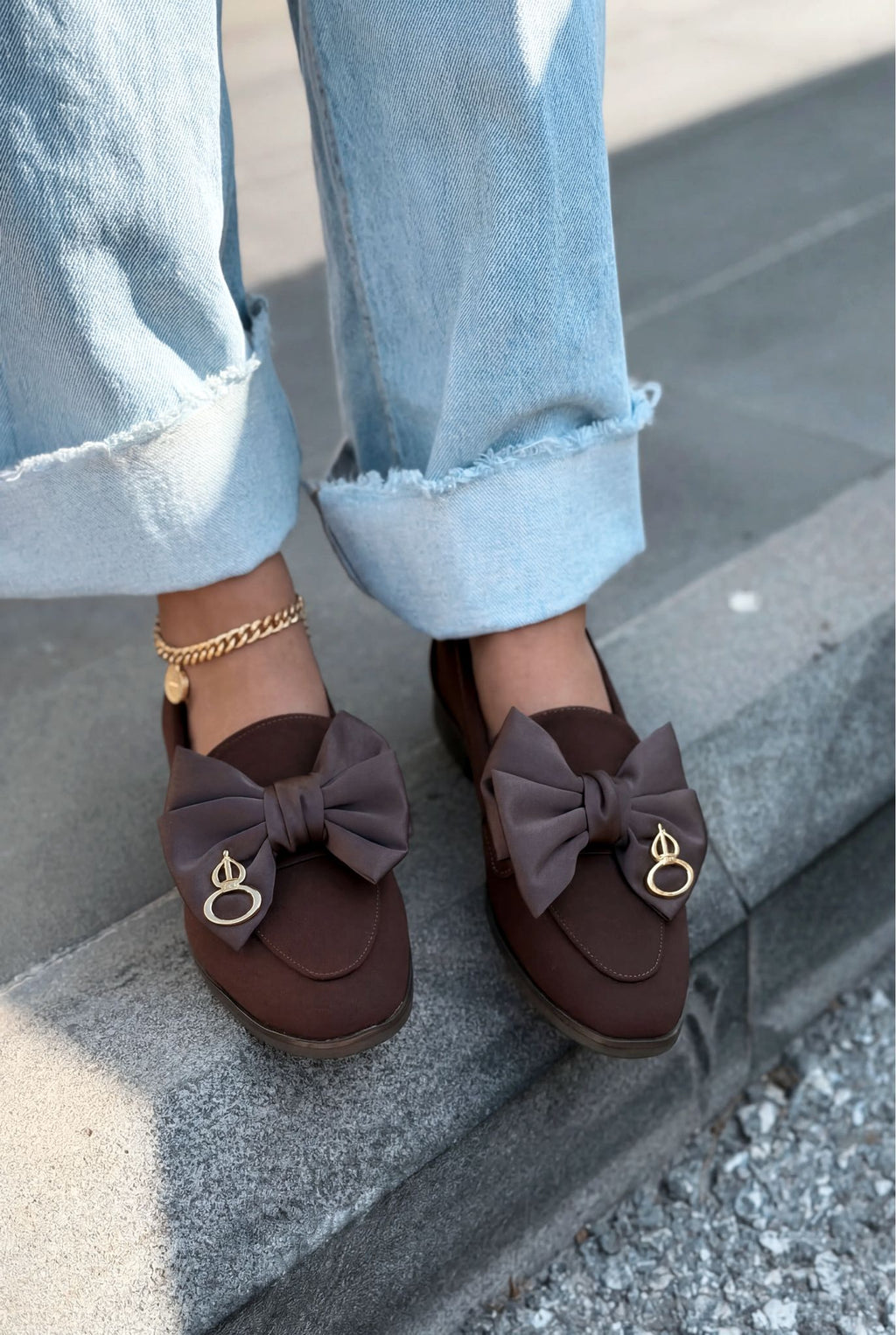 Norrada Dark Brown Satin Women's Loafers