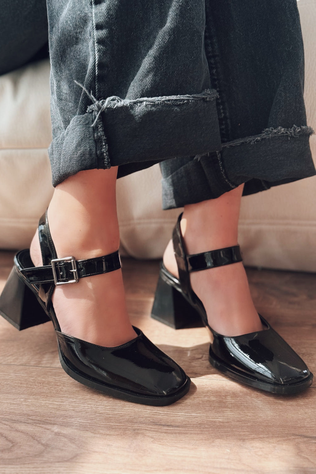 Melora Black Patent Faux Leather Women's Mary Jane