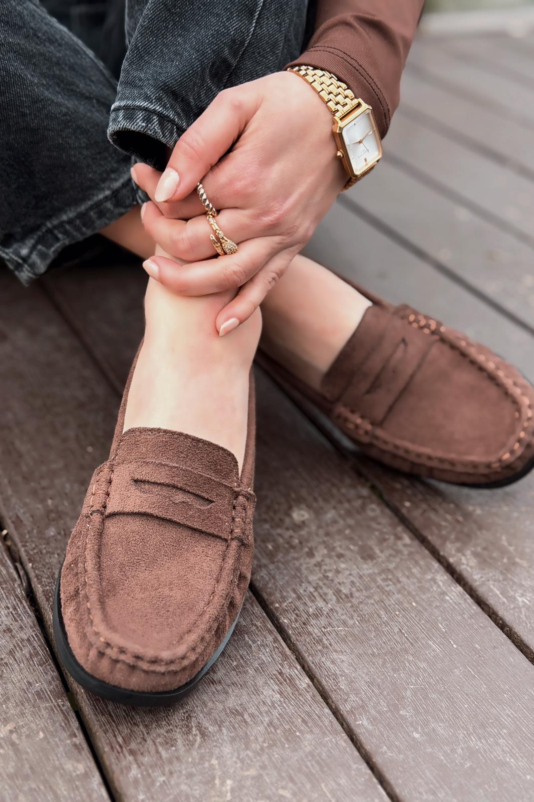 Marcel Dark Brown Suede Women's Loafers