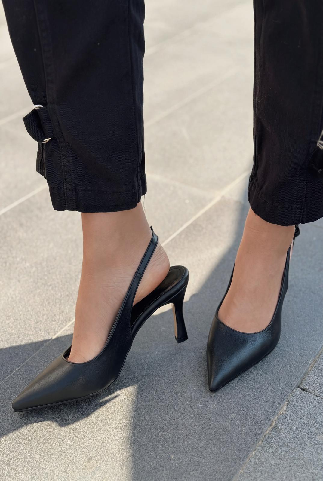 Alvessa Black Faux Leather Women's Stilettos