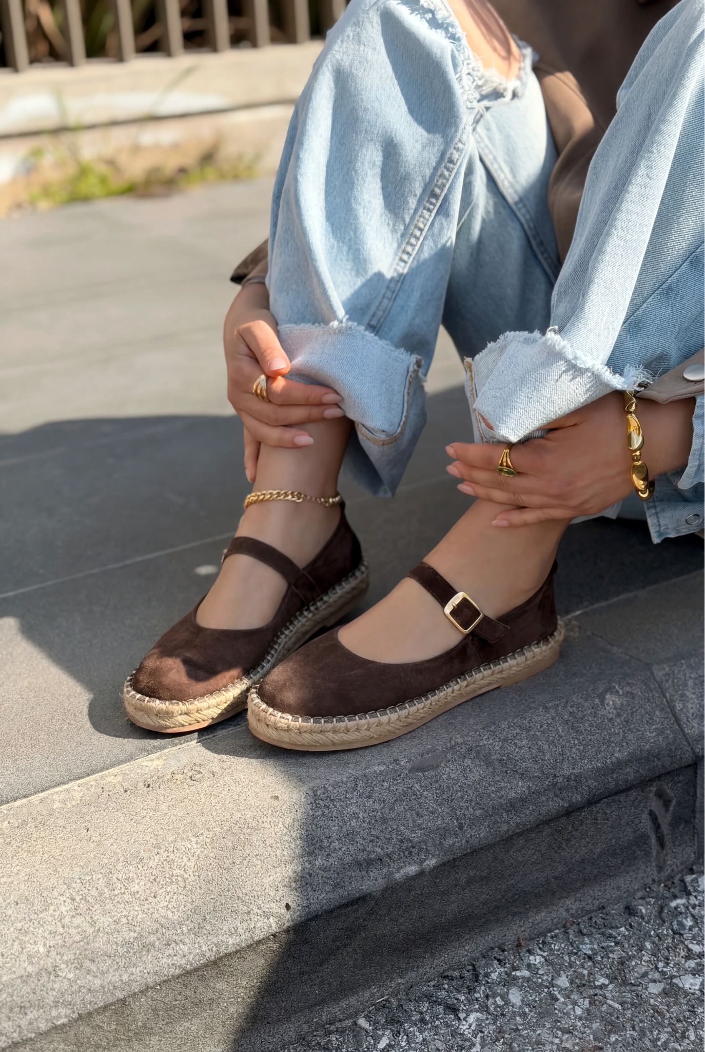 Marena Dark Brown Genuine Suede Women's Espadrille