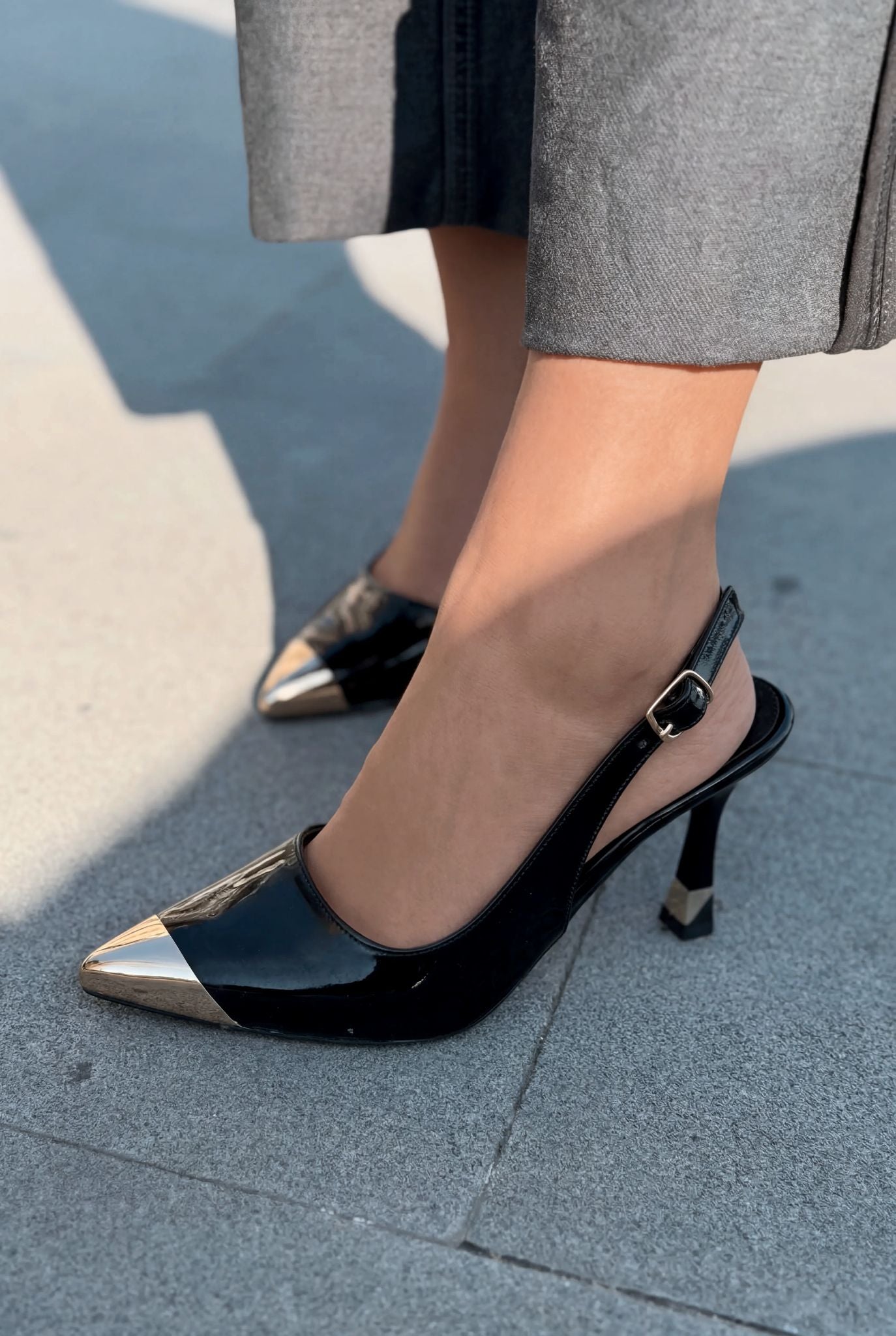 Sarnok Black Patent Faux Leather Women's Stilettos