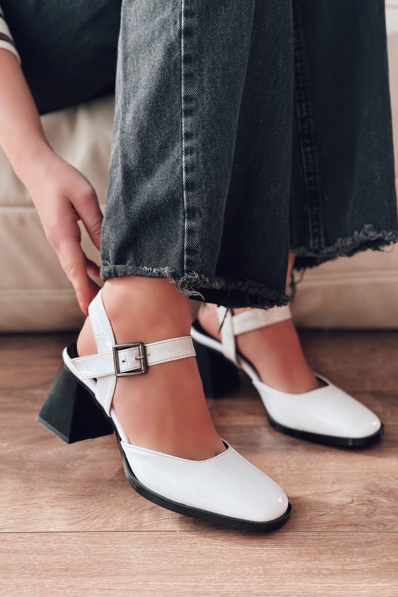 Melora White Patent Faux Leather Women's Mary Jane