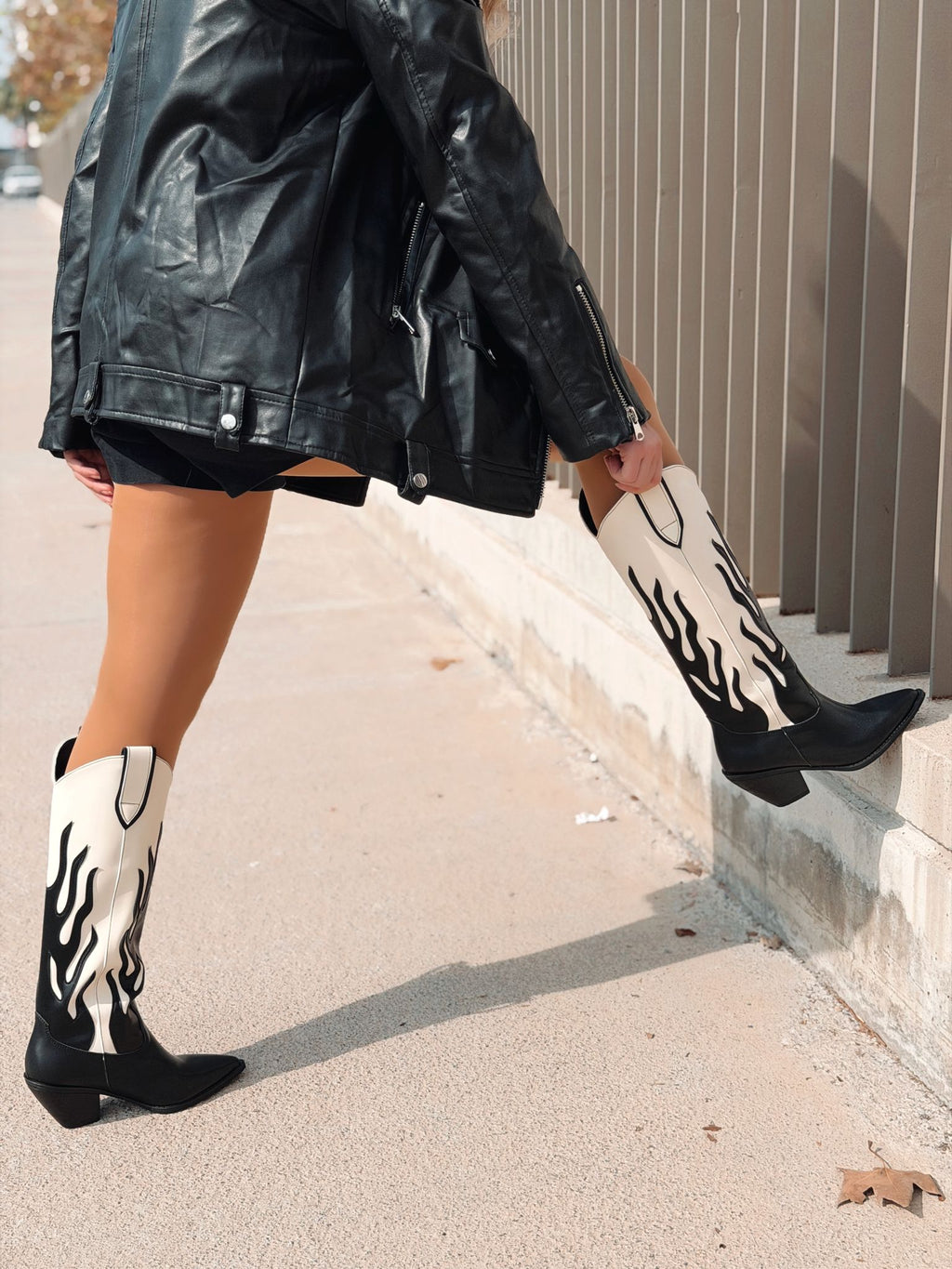 Uldra Black Faux Leather Women's Cowboy Boots