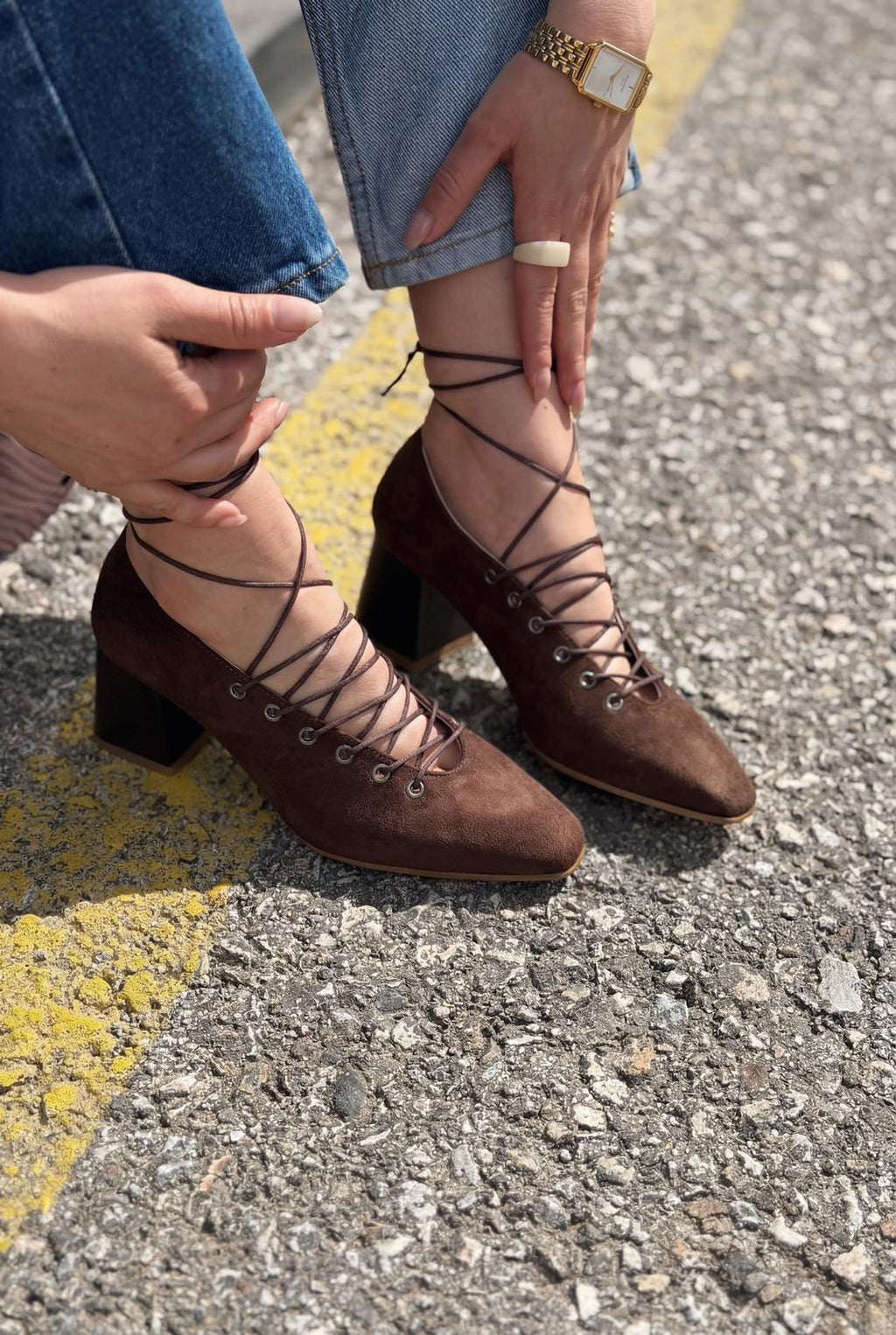 Temora Dark Brown Suede Women's Pumps