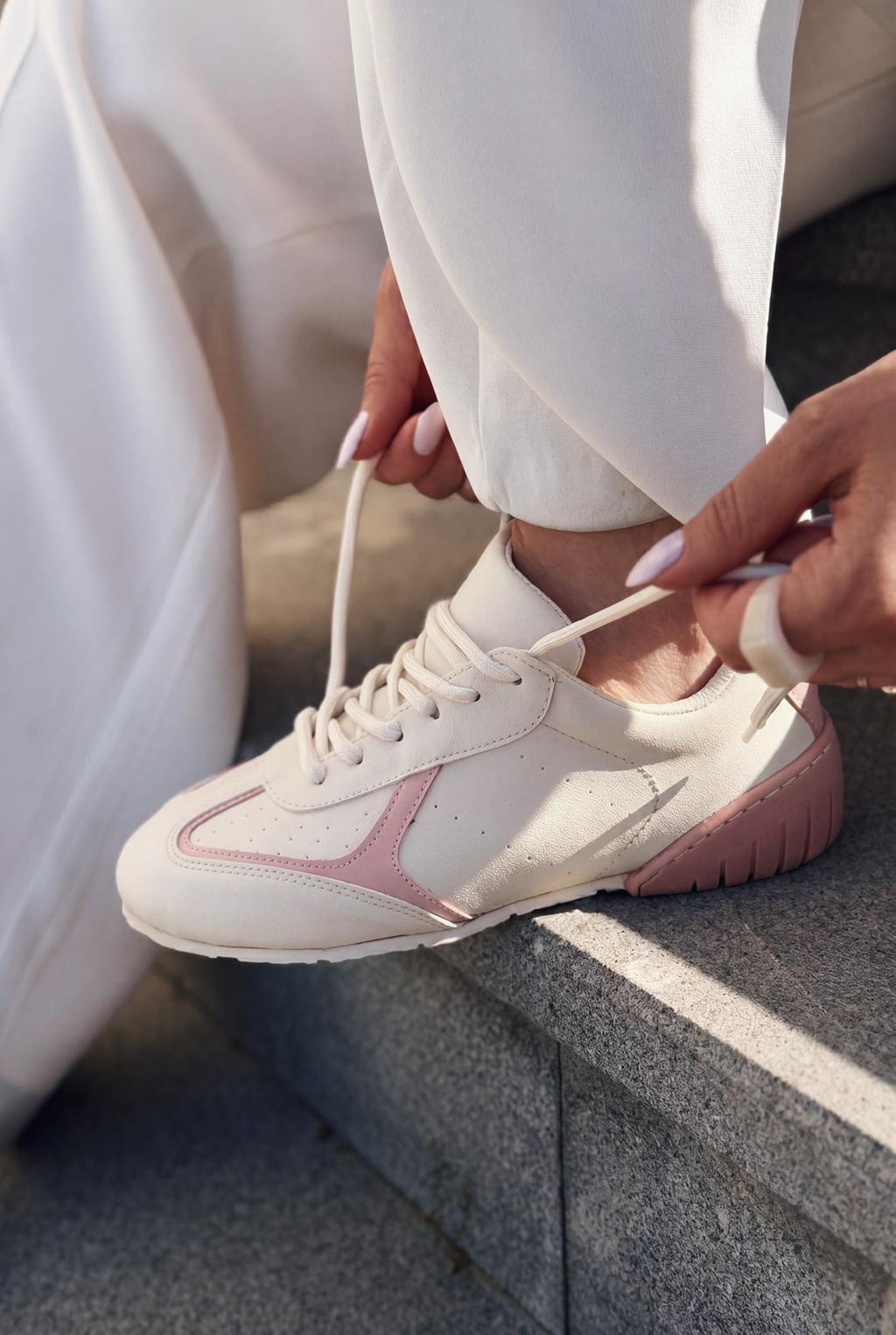 Rosven Pink Faux Leather Women's Sneakers