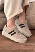 Vireo Beige Suede Women's Sneakers