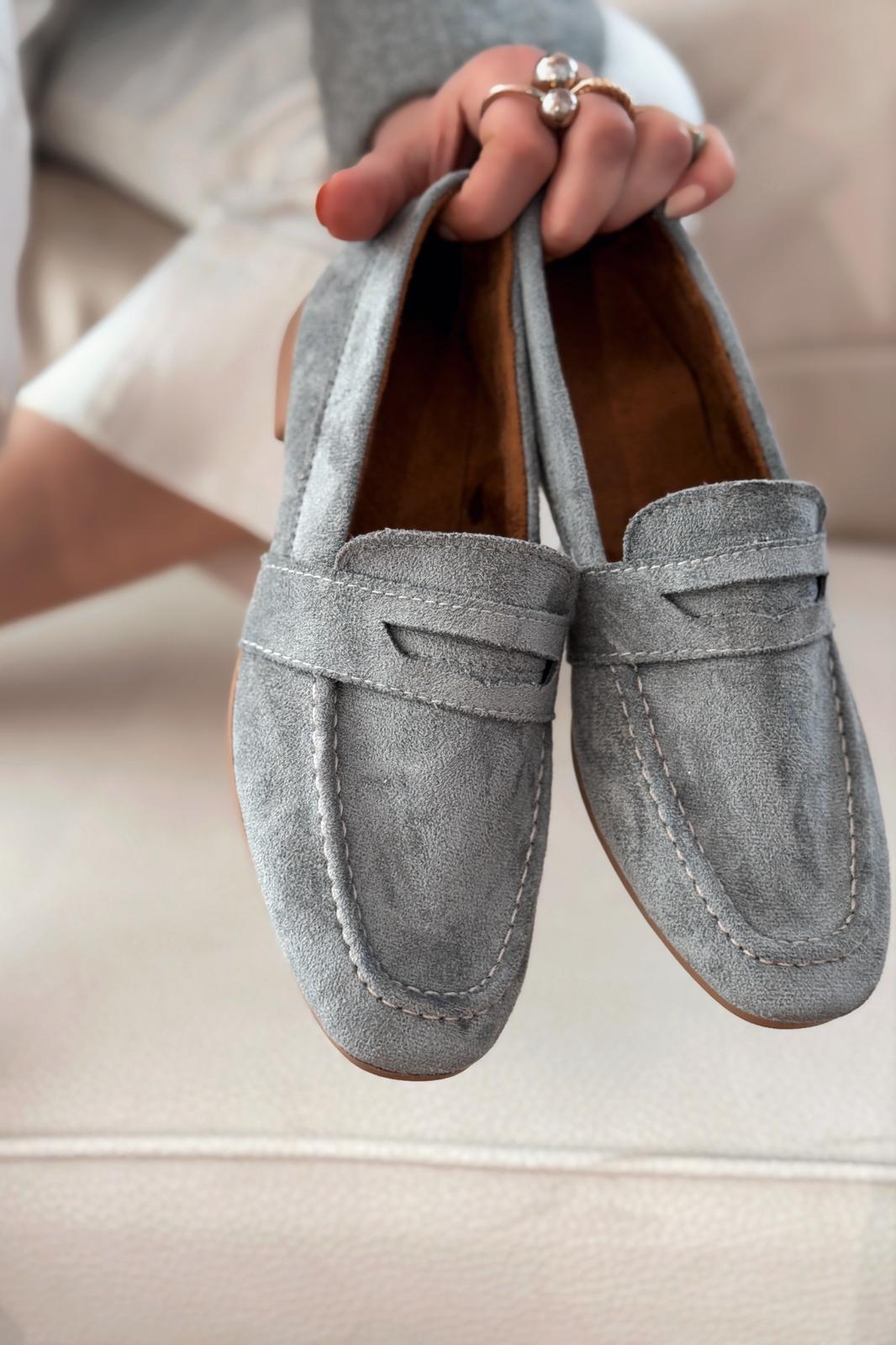 Orvino Gray Suede Women's Loafers