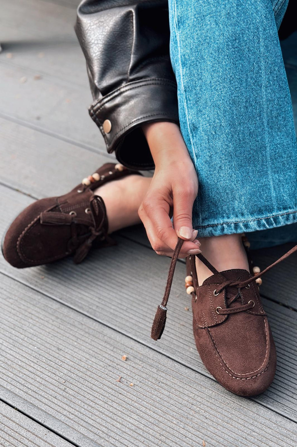 Brion Dark Brown Suede Women's Oxford Shoes