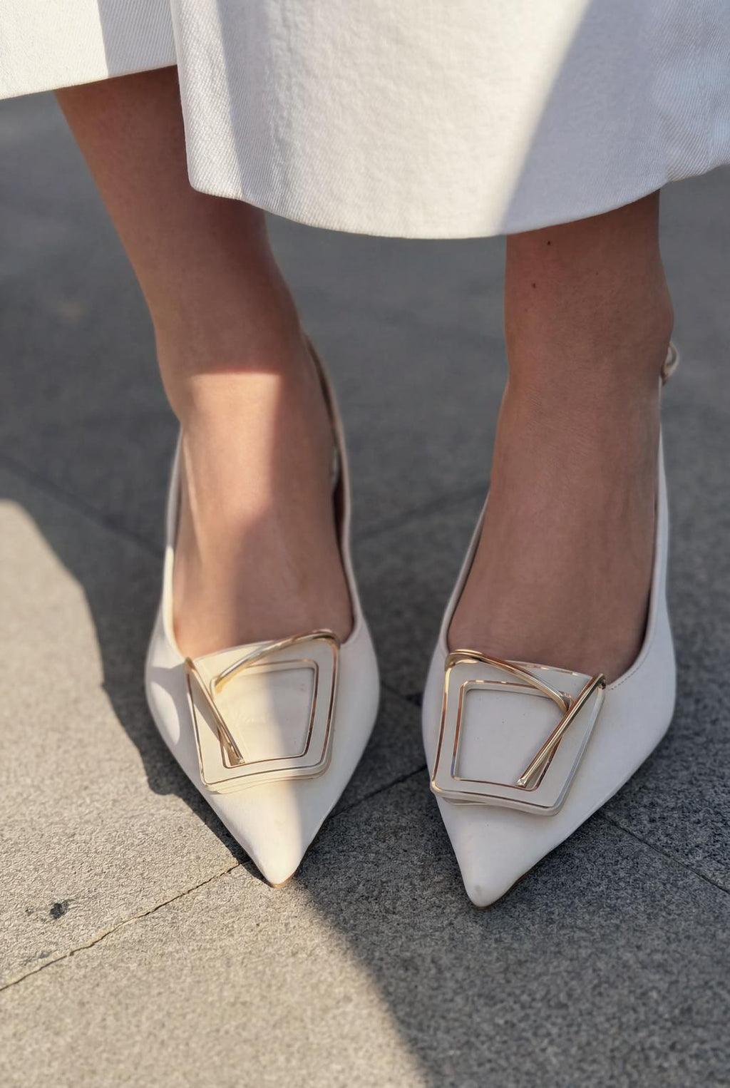 Talvine Beige Satin Women's Stilettos