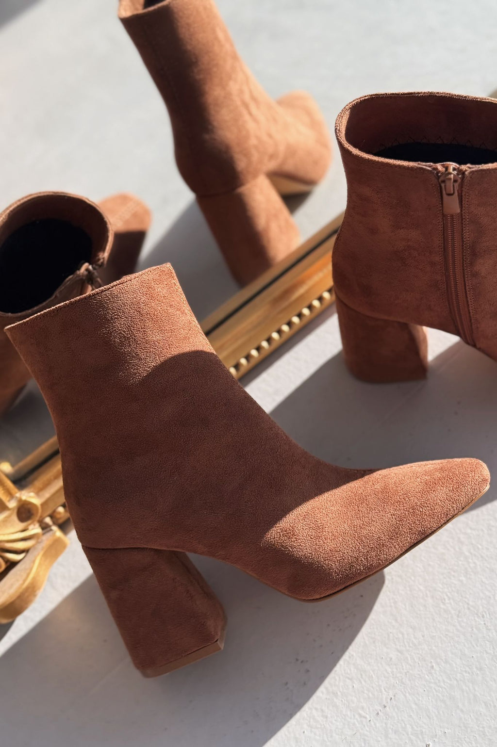 Larsew Suede Tan High Heel Women's Boots