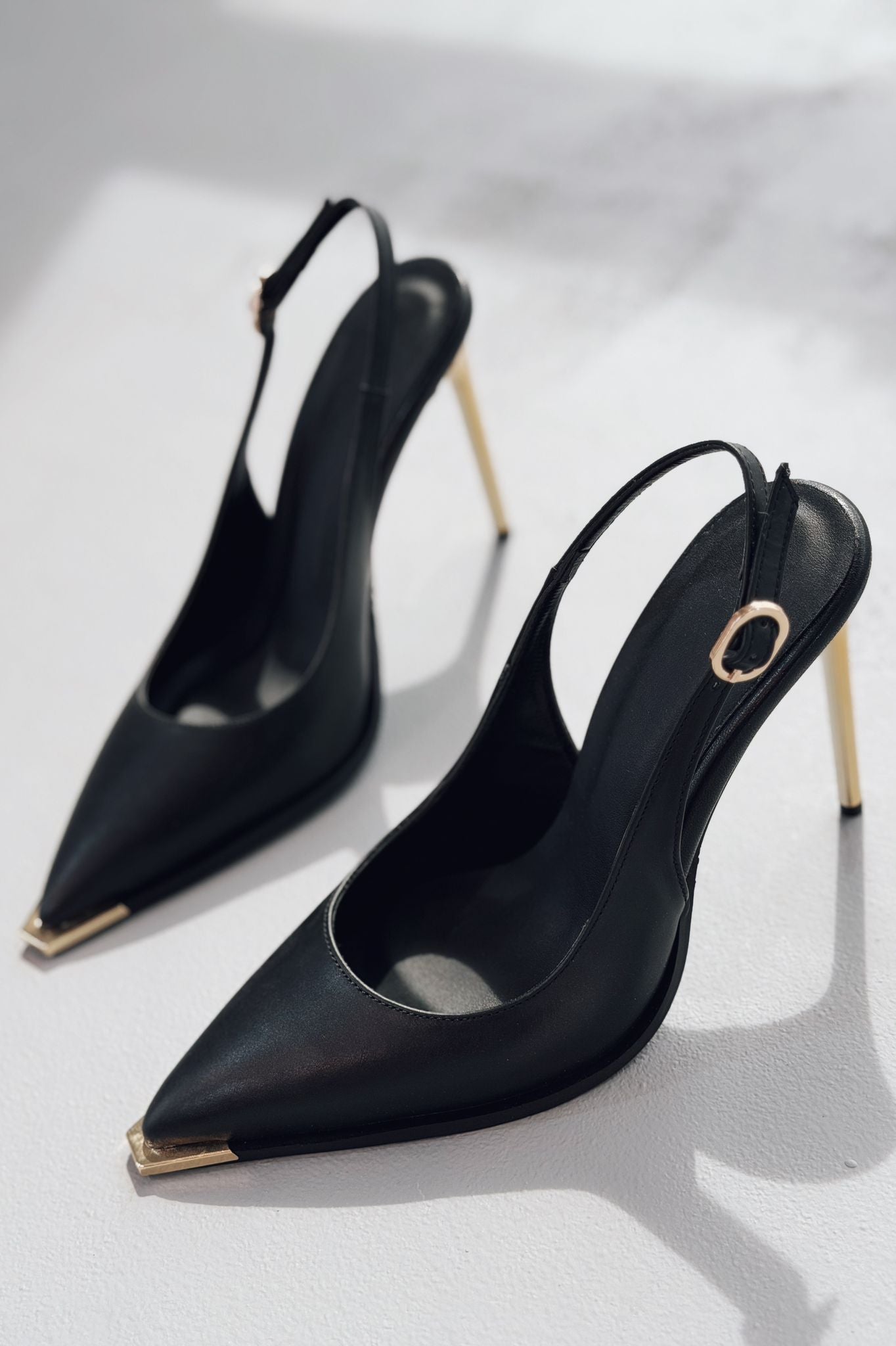 Noris Black Faux Leather Women's Stilettos