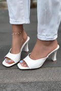 Arinor White Patent Faux Leather Women's Pumps