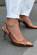 Almerion Bronze Patent Faux Leather Women's Stilettos