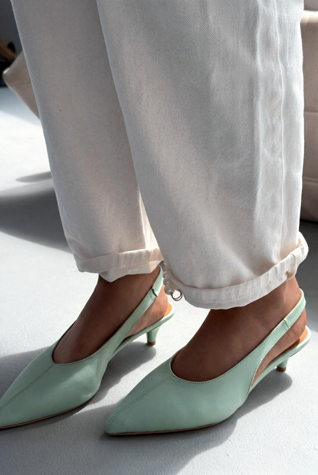 Selor Green Faux Leather Women's Stilettos