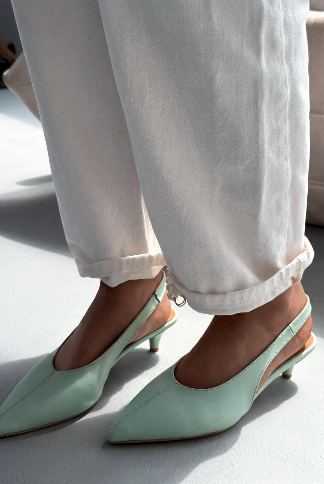 Selor Green Faux Leather Women's Stilettos