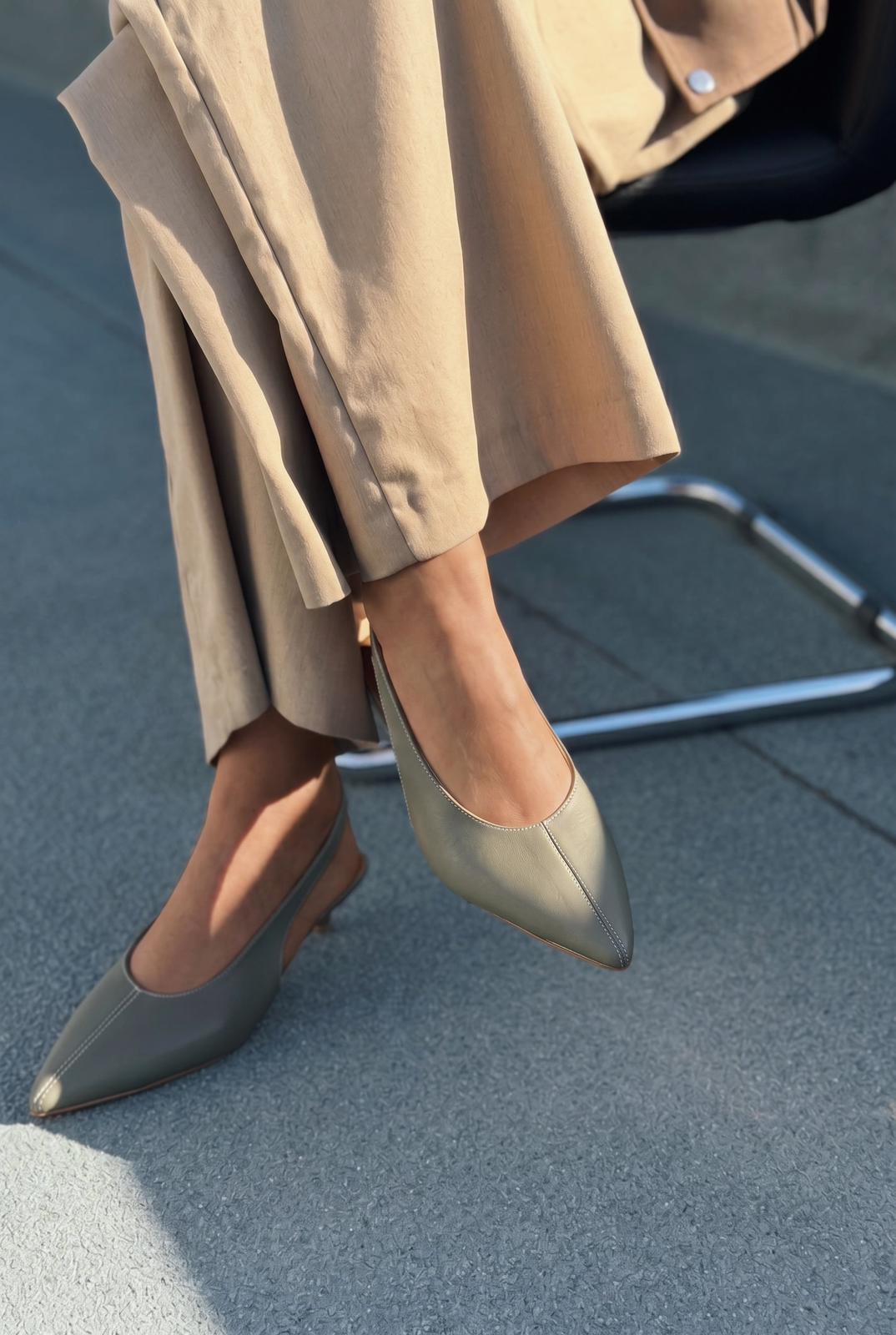 Selor Khaki Faux Leather Women's Stilettos