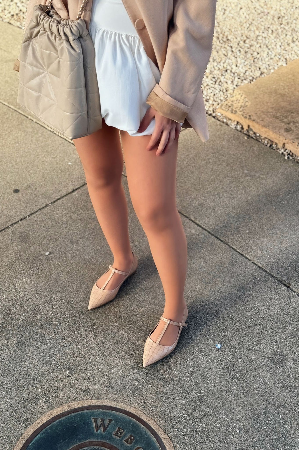Cormel Nude Faux Leather Croc-Embossed Women's Flats