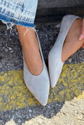 Seranis Grey Suede Genuine Leather Stilettos