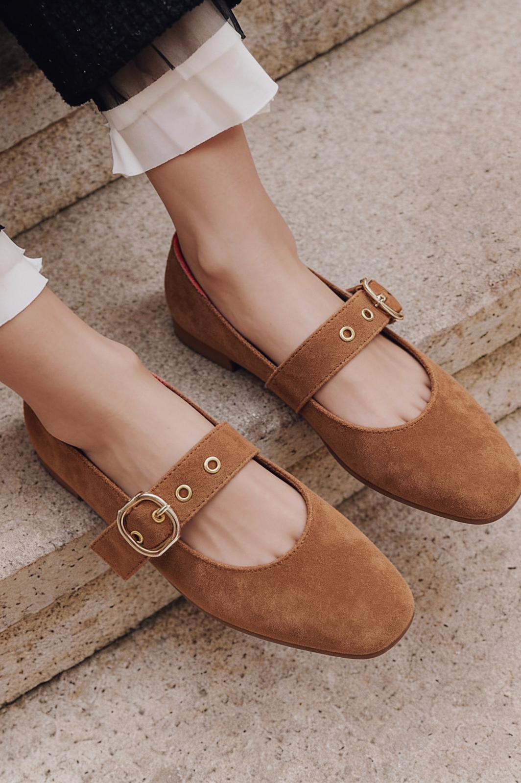 Dexor Taupe Suede Women's Flats