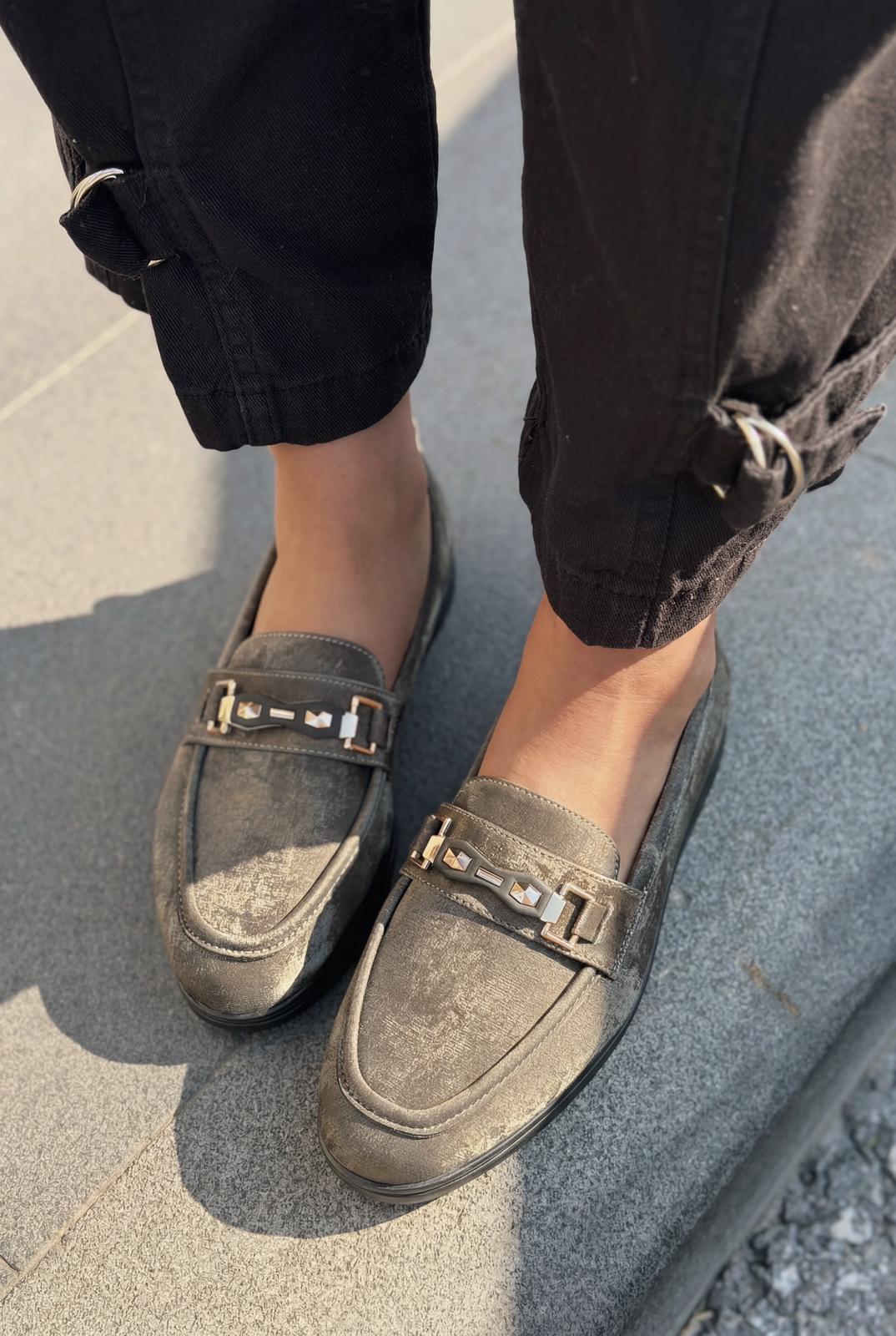 Toler Gray Satin Women's Loafers