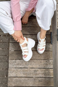 Oneyas White Faux Leather Women's Pumps Sandals