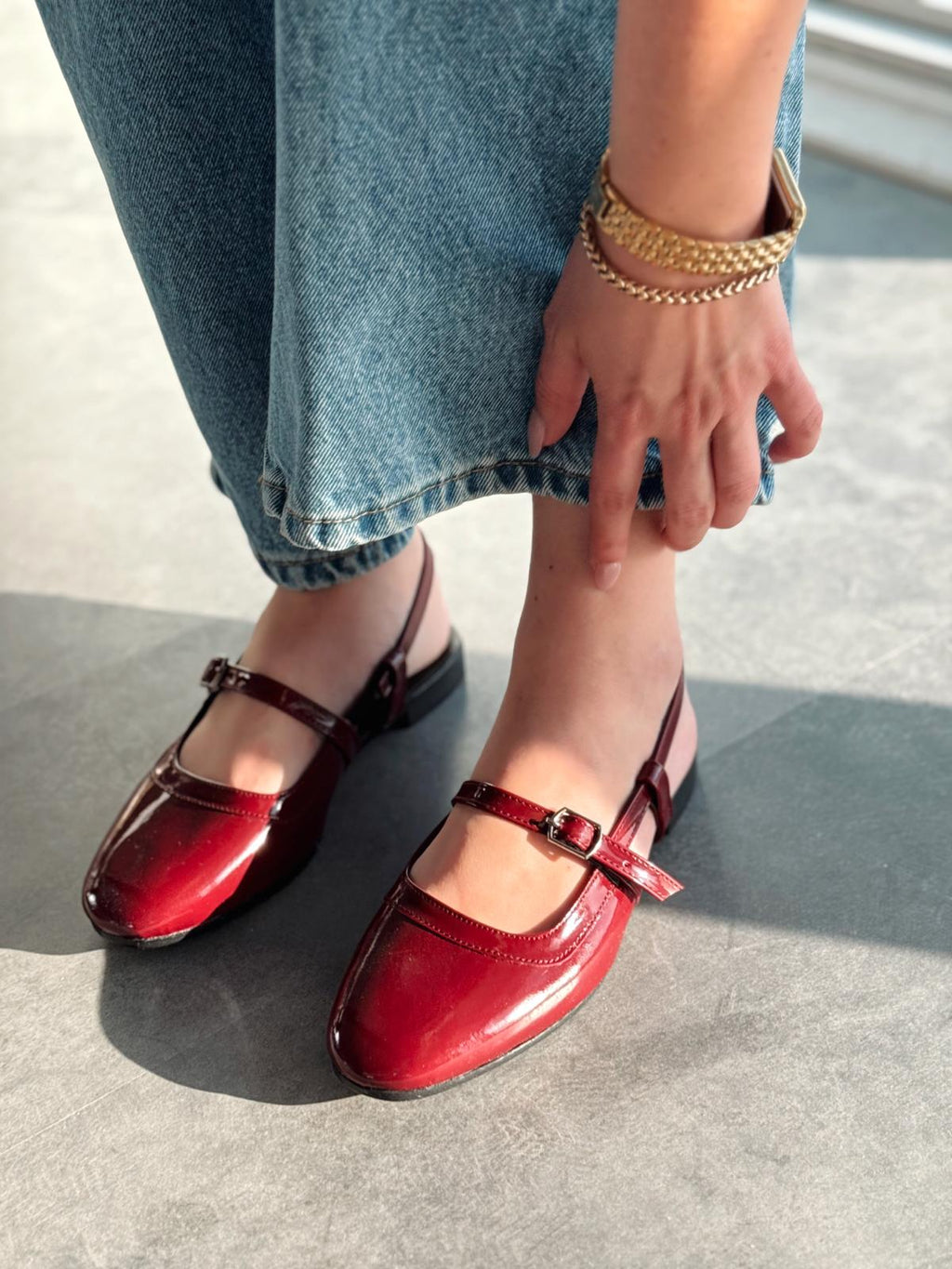 Minor Bordeaux Patent Faux Leather Women's Mary Jane