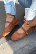 Roselle Tan Faux Leather Women's Flats