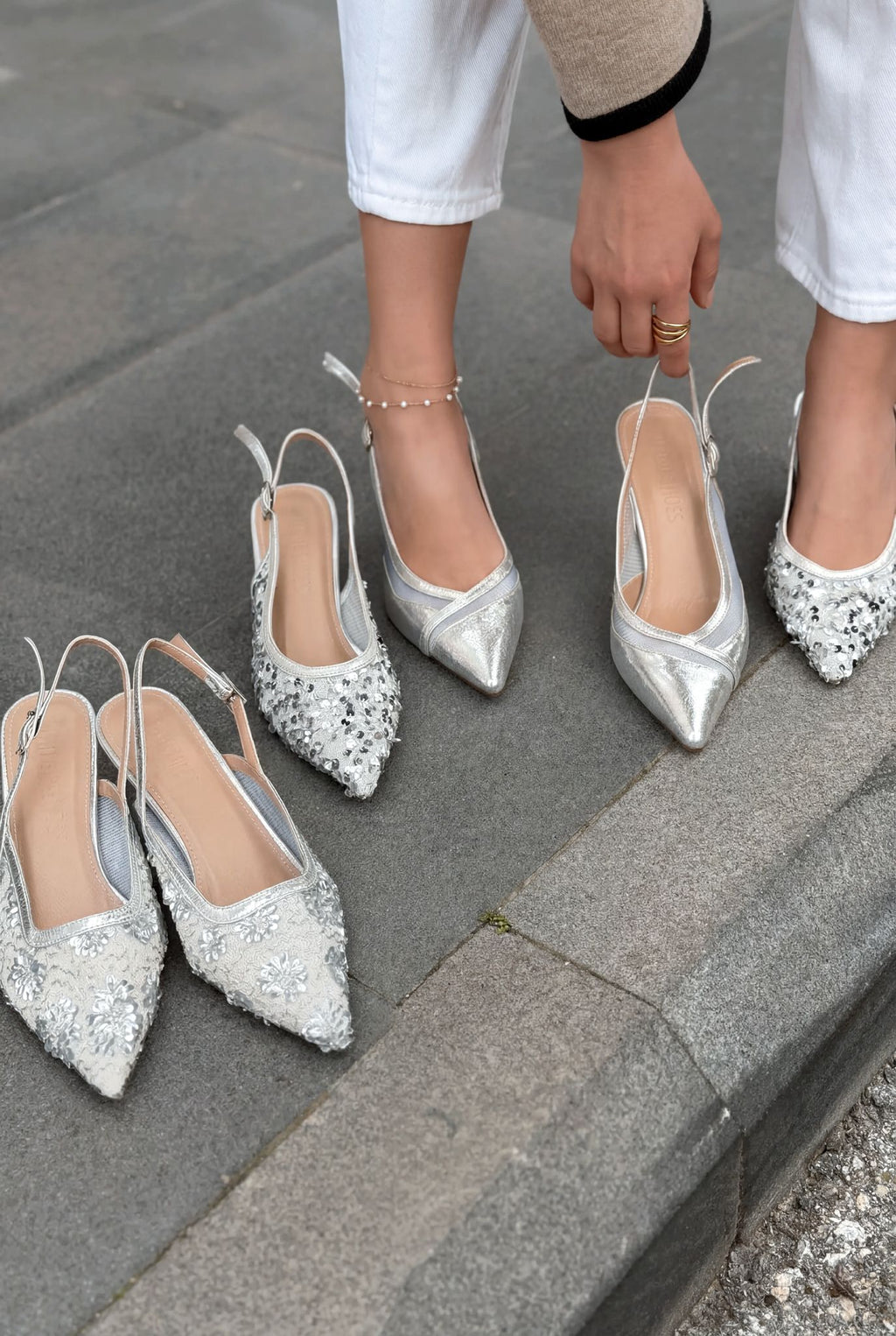 Selorine Silver Sequin Women's Stilettos