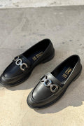Ardel Black Faux Leather Women's Loafers