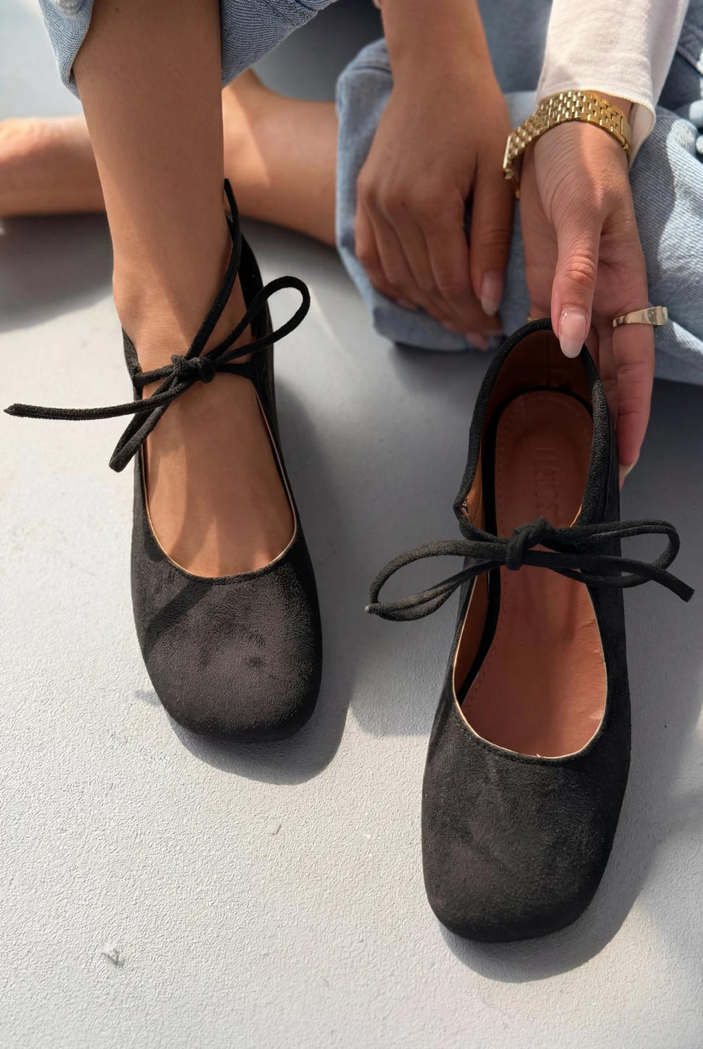 Belith Black Suede Women's Flats