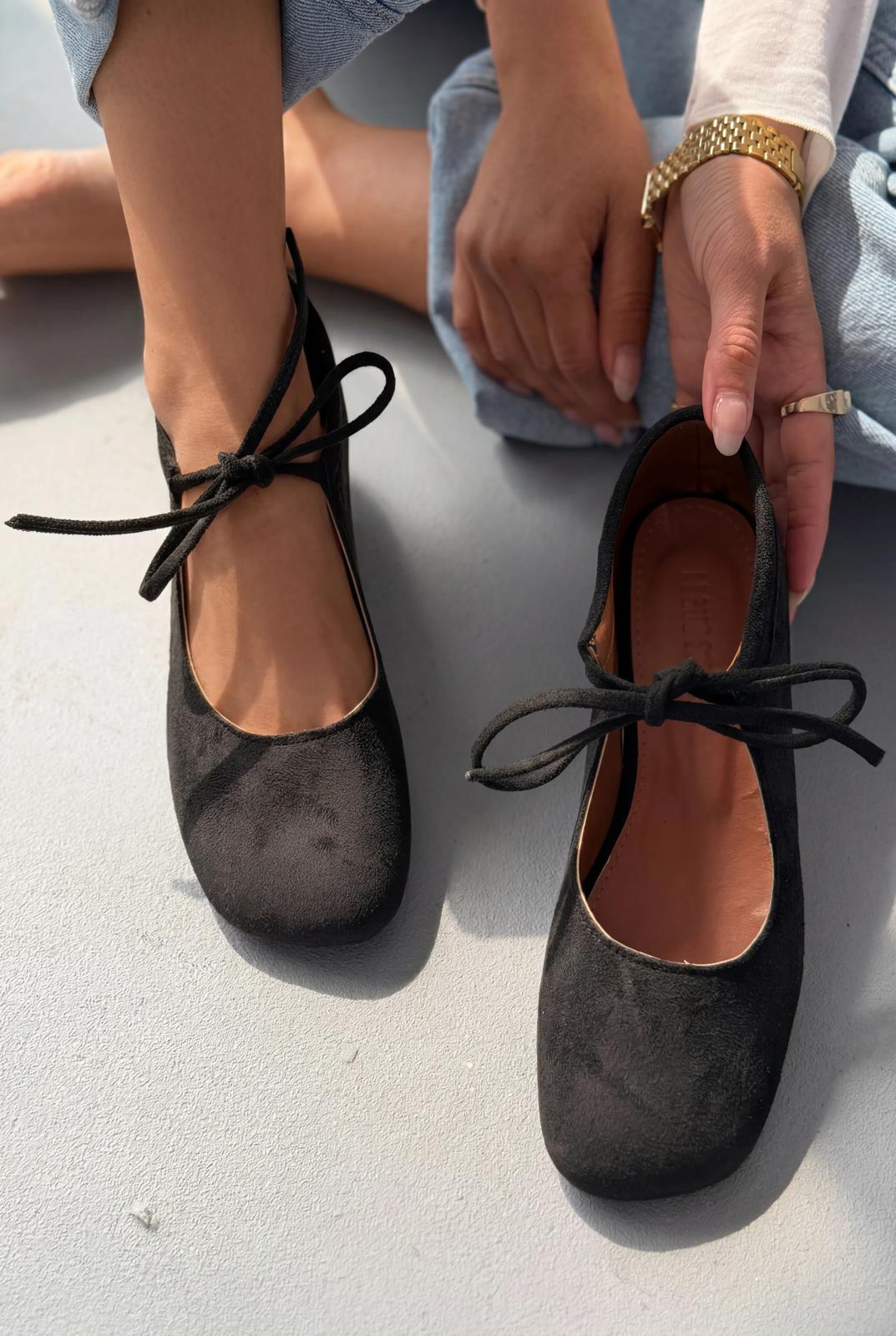 Belith Black Suede Women's Flats