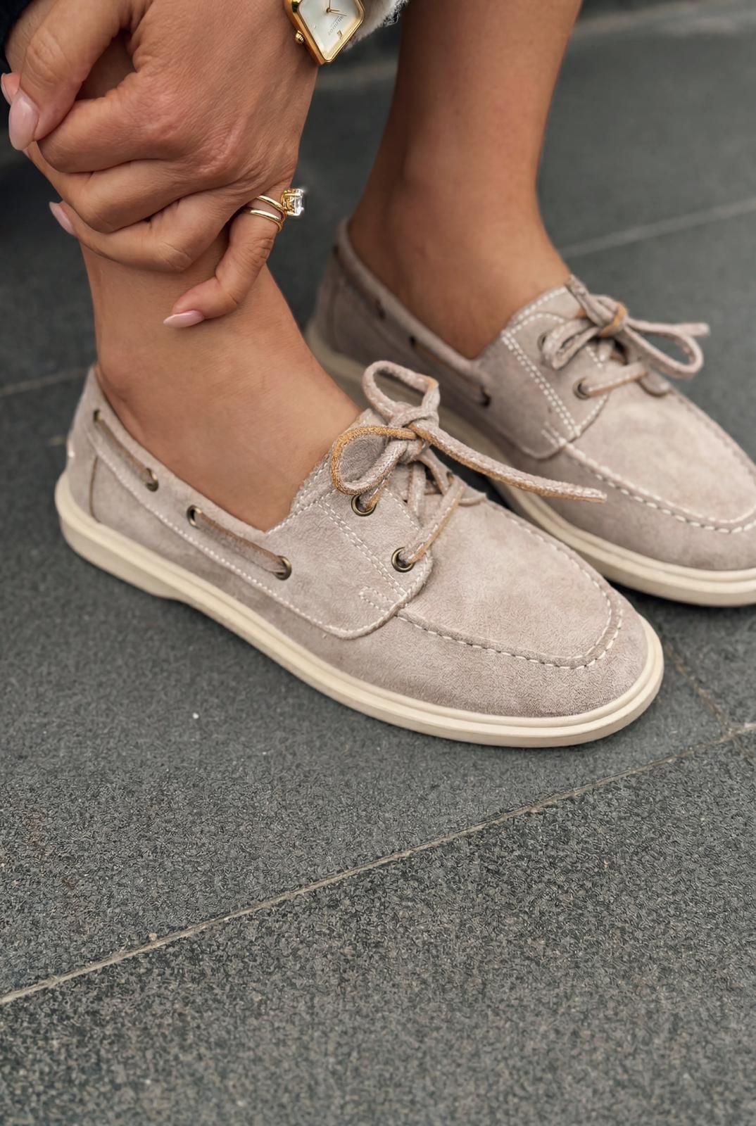 Morin Taupe Suede Women's Oxford Shoes