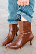 Alderie Tan Faux Leather Women's Pumps Boots