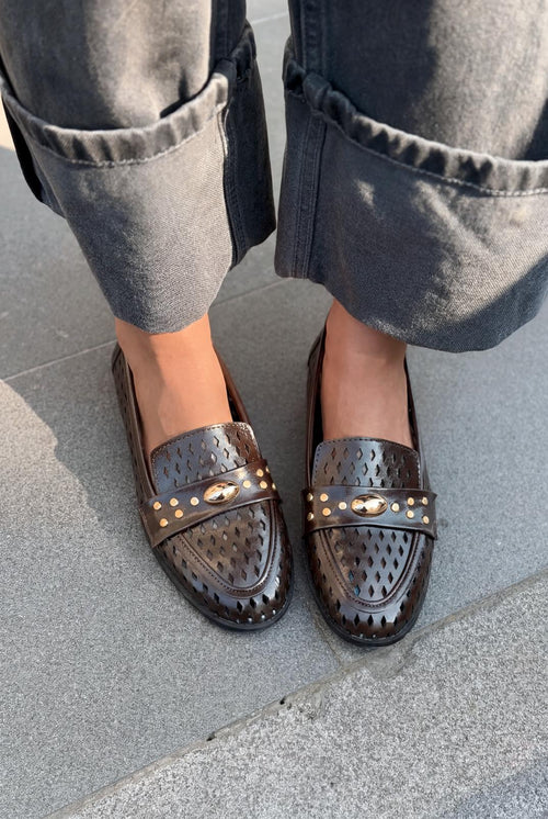 Ardion Taupe Faux Leather Women's Loafers