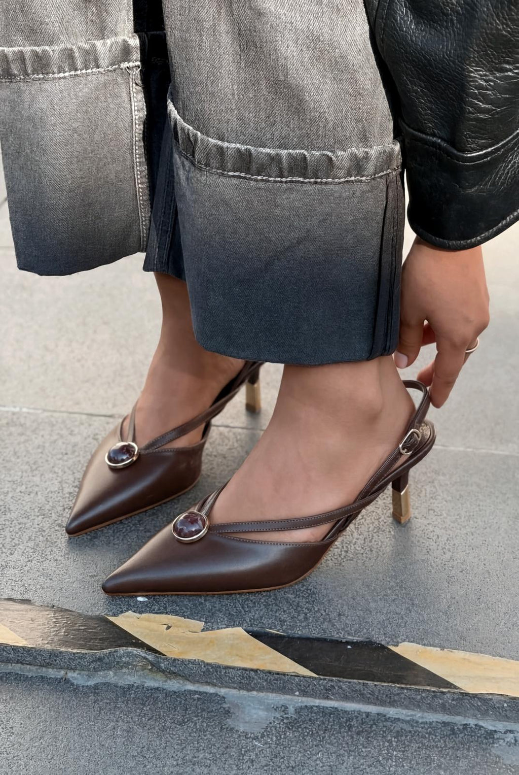 Lorisse Light Brown Faux Leather Women's Stiletto