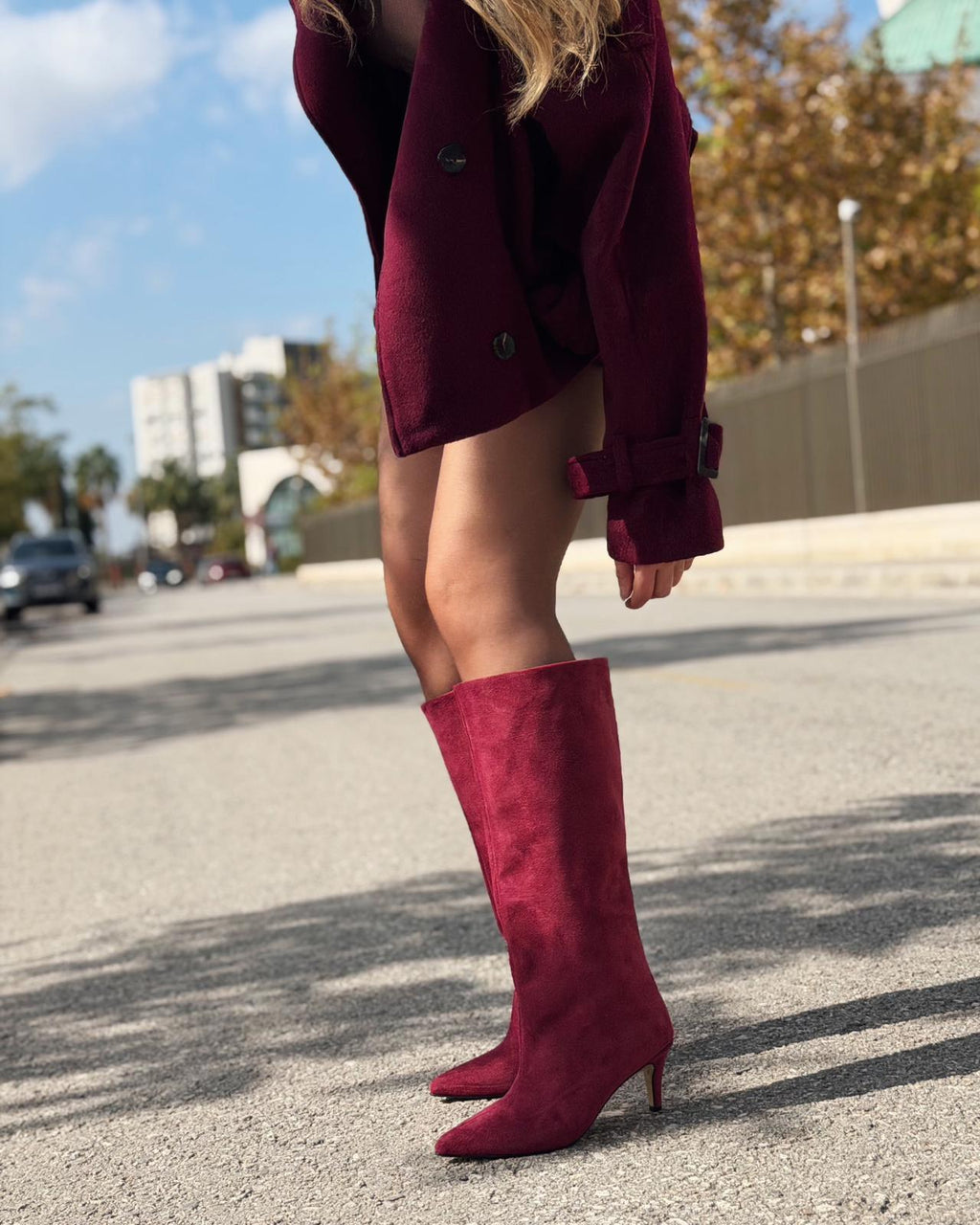 Gwen women's pumps boots Burgundy suede