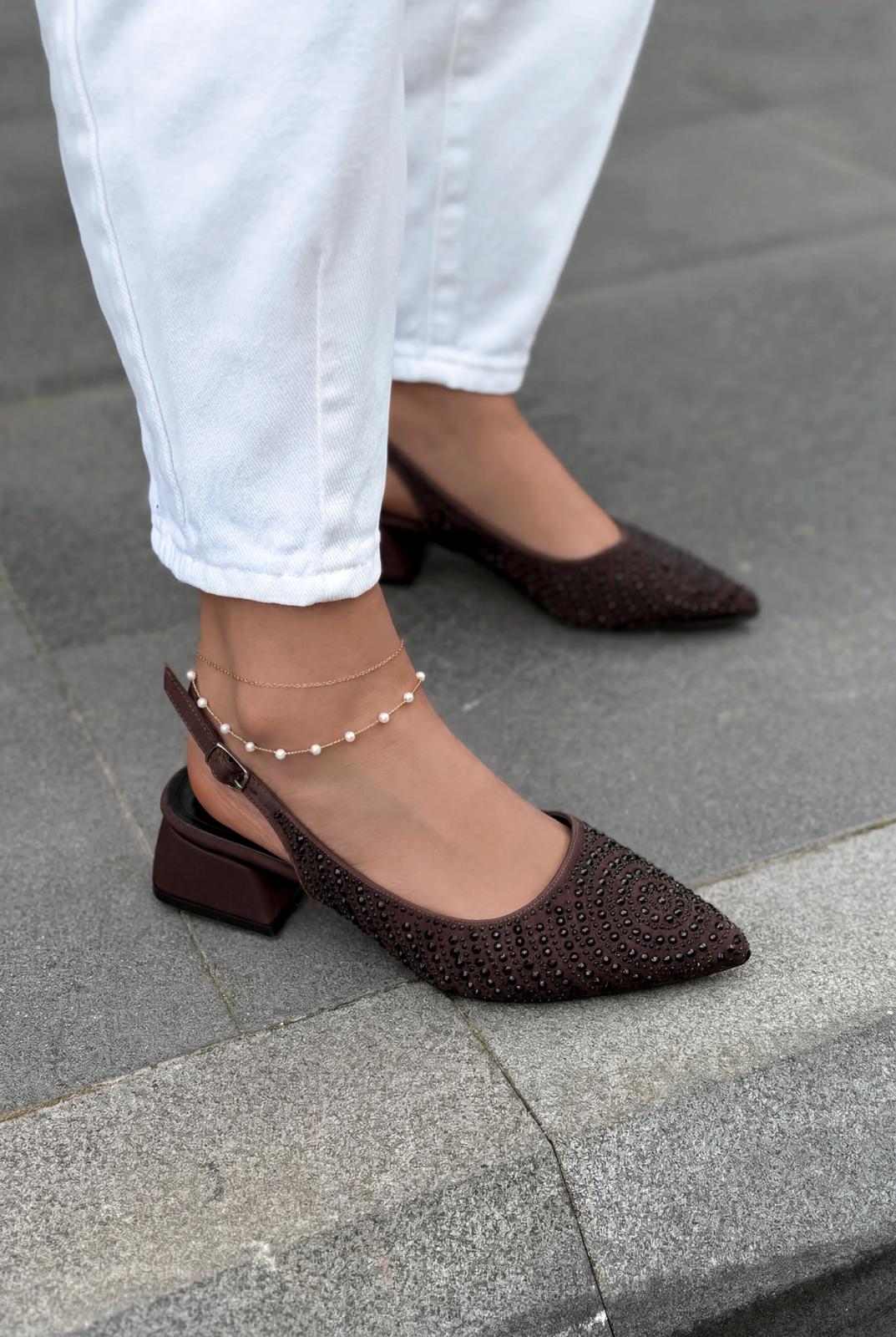 Dunes Light Brown Satin Women's Pumps