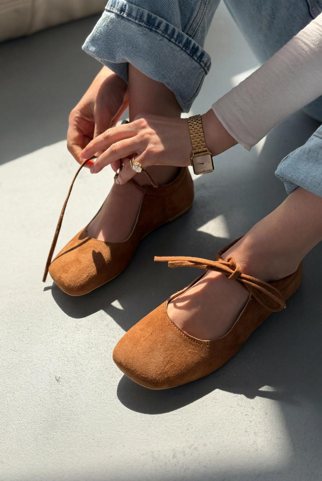Belith Taupe Suede Women's Flats