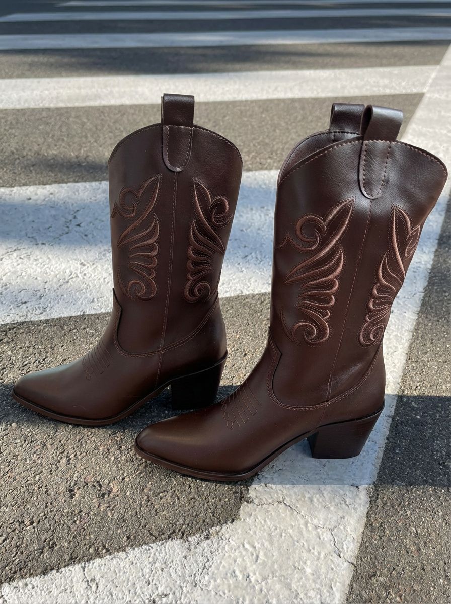 Jorny women's cowboy boots Light Brown faux leather