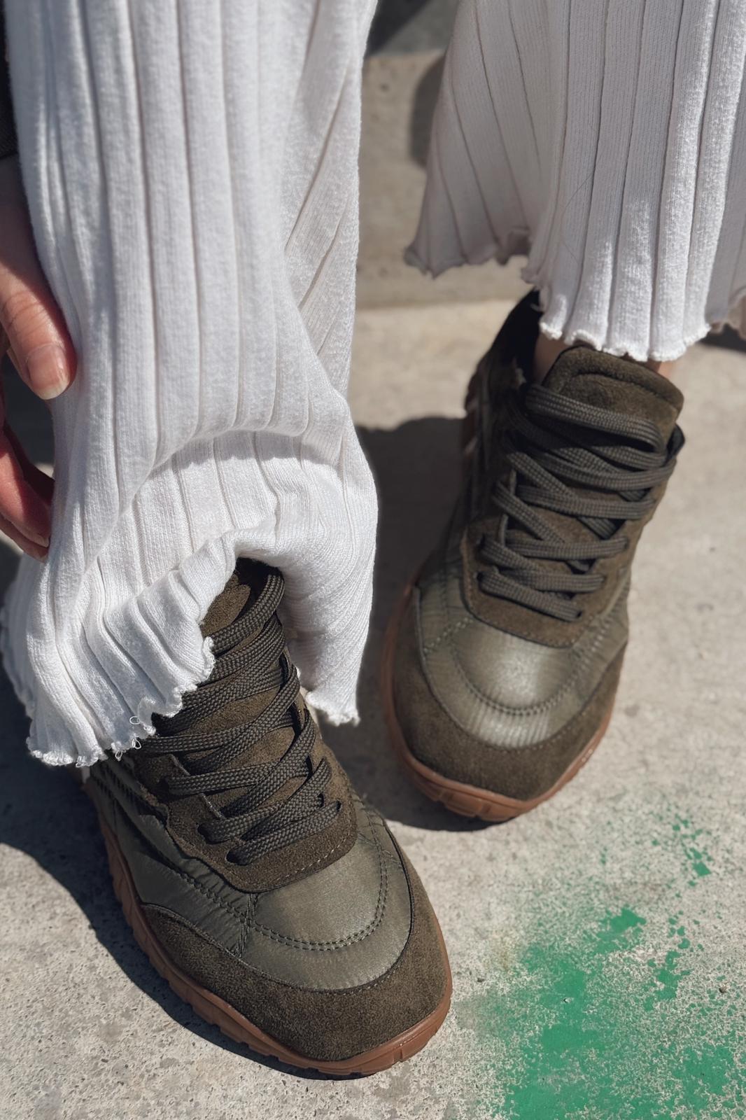 Romine Khaki Parachute Fabric Women's Sneakers