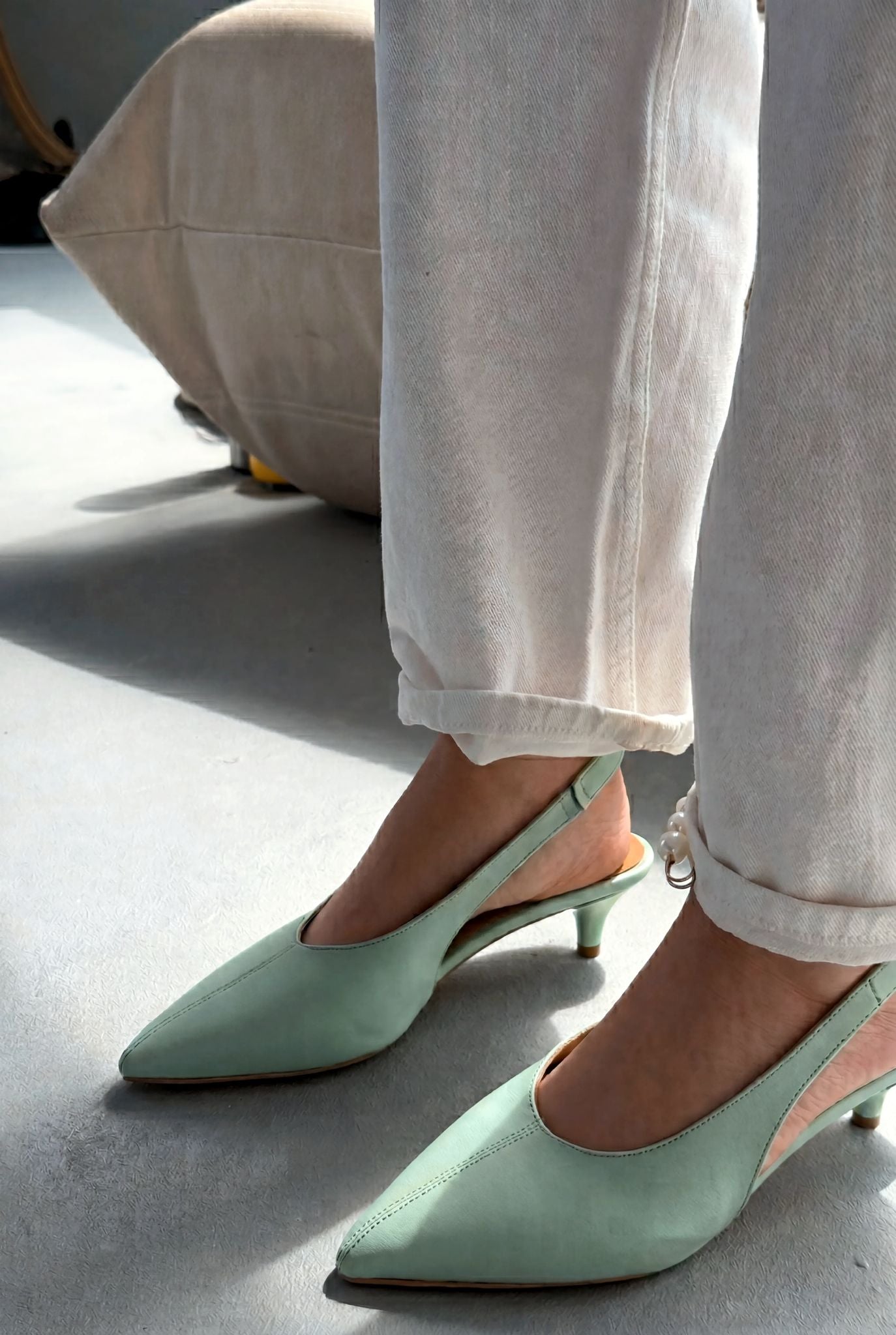Selor Green Faux Leather Women's Stilettos