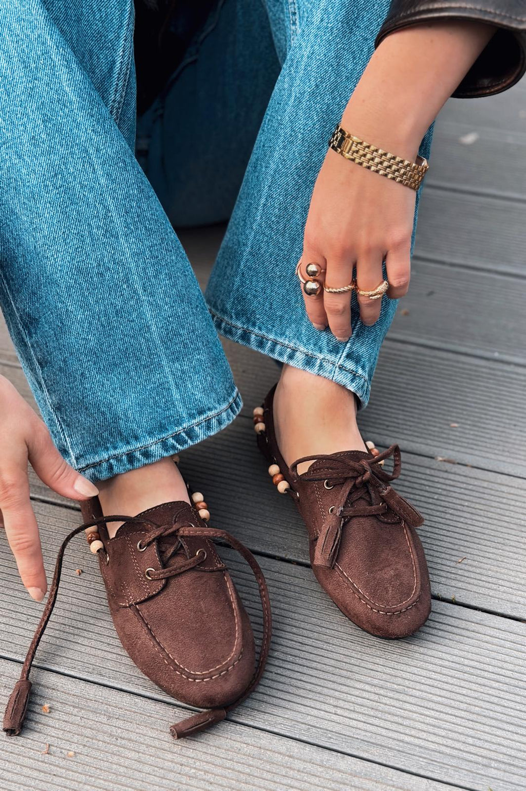 Brion Dark Brown Suede Women's Oxford Shoes