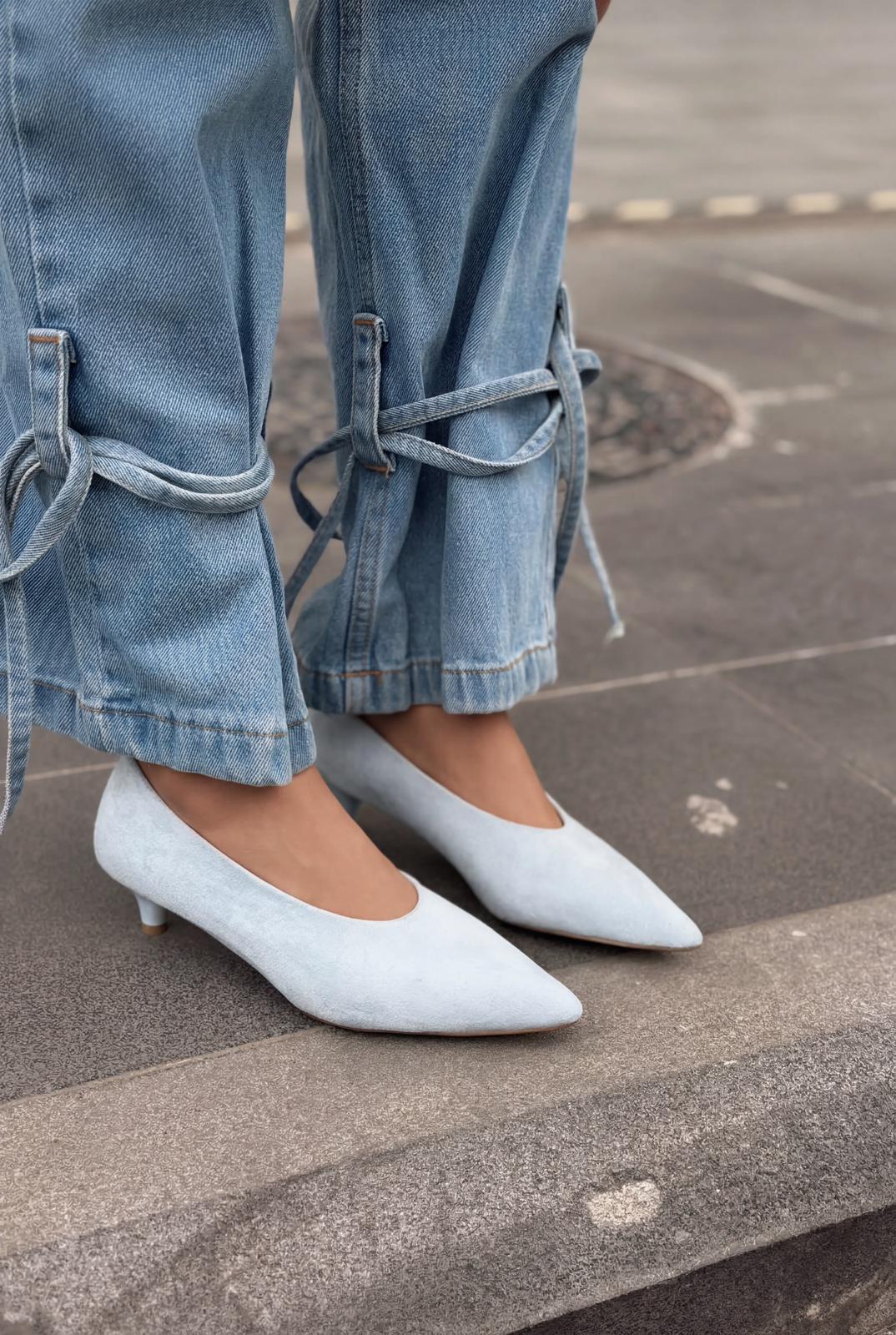Seranis Baby Blue Suede Women's Stilettos