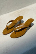 Ponya Faux Leather Tan Toe Ring Pumps