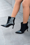 Elarin Black Faux Leather Women's Pumps Boots