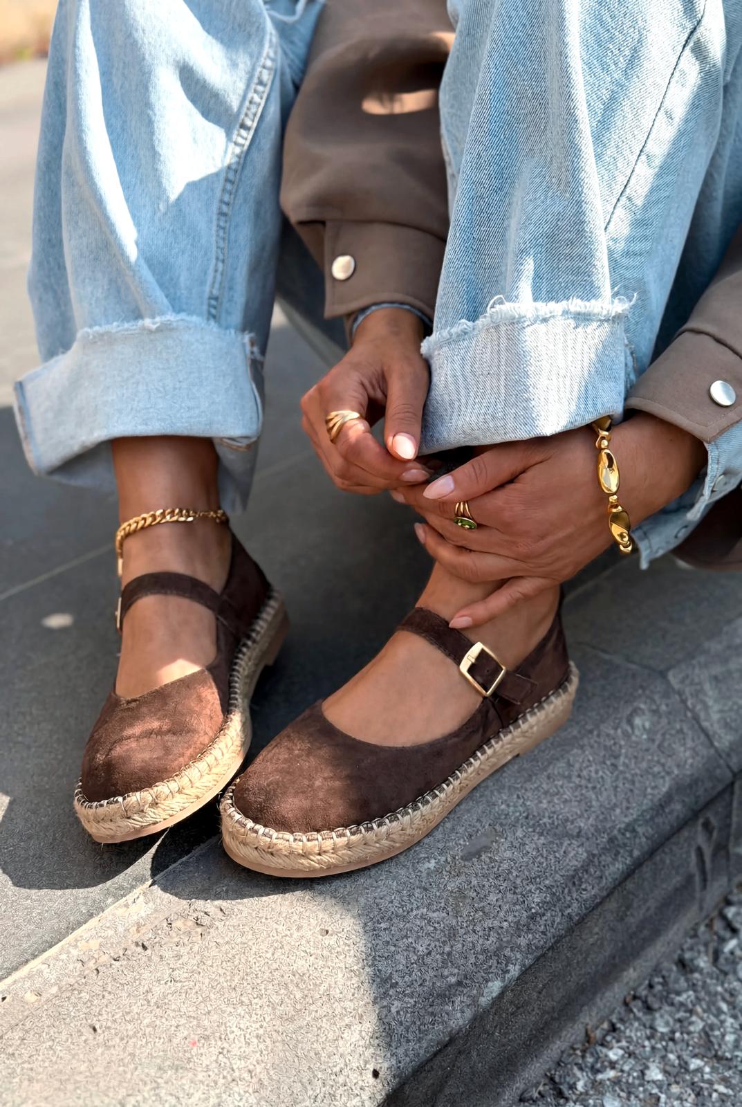 Marena Dark Brown Genuine Suede Women's Espadrille