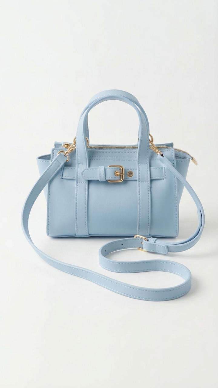 Norev women's handbag Baby Blue faux leather