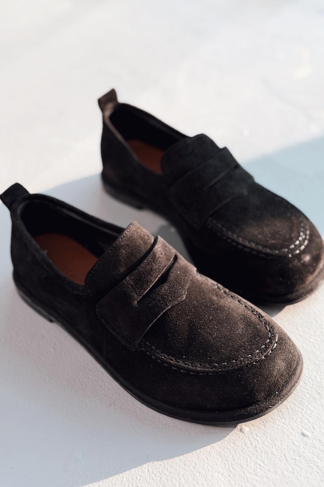 Marion Black Genuine Suede Women's Loafers