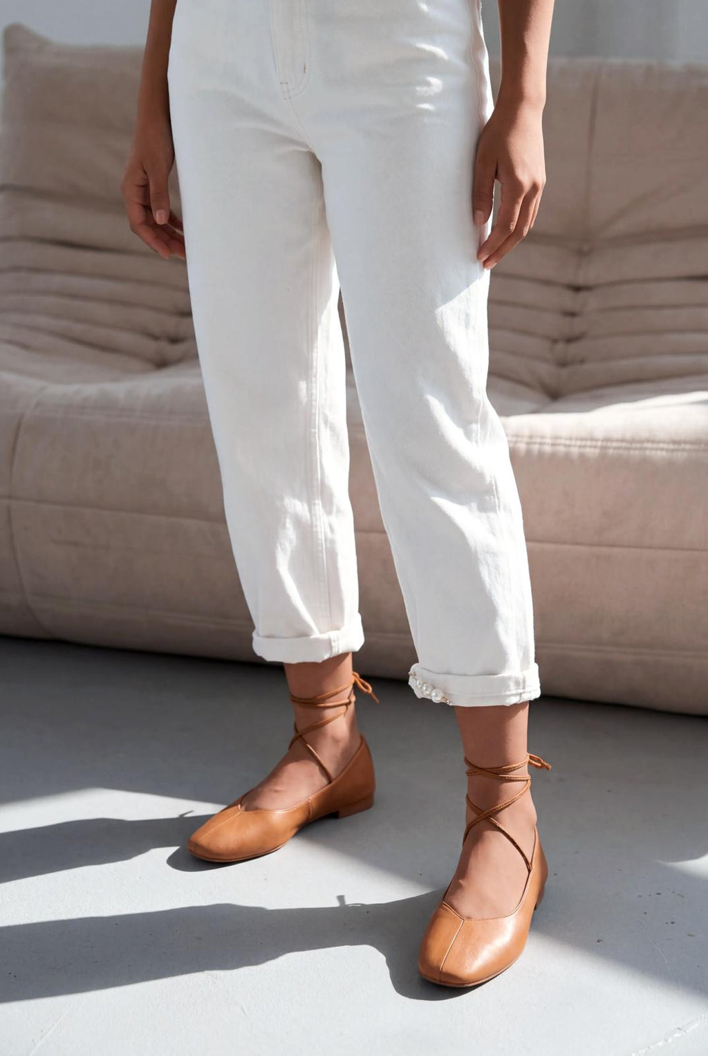 Morven Genuine Leather Tan Women's Flats